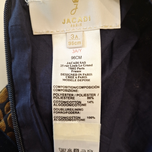 Jacadi Gold and Black Polka Dot Kids Dress - Picture 2 of 4